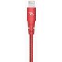 Tech Armor Apple MFi Certified Lightning Cable to USB A - 6FT Red - Tough-Braided Extra-Strong Jacket - Sync/Charge iPhone & iPad