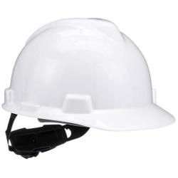 MSA-475358 White V-Gard Polyethylene Cap Style Hard Hat With 4 Point RatchetRatchet Suspension