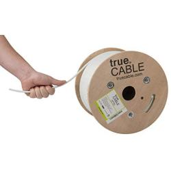 trueCABLE Cat6 Riser (CMR), 500ft, White, 23AWG 4 Pair Solid Bare Copper, 550MHz, ETL Listed, Unshielded Twisted Pair (UTP), Bulk Ethernet Cable