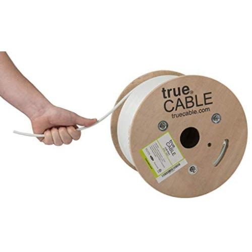 trueCABLE Cat6 Riser (CMR), 500ft, White, 23AWG 4 Pair Solid Bare Copper, 550MHz, ETL Listed, Unshielded Twisted Pair (UTP), Bulk Ethernet Cable