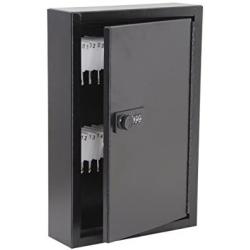 AdirOffice Steel Key Cabinet - Heavy Duty Key Safe - Security Lock Box with Combination Lock - Sturdy Security Box - Holds 40 Keys (Black)