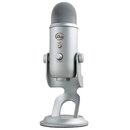 Blue Yeti USB Mic for Recording & Streaming on PC and Mac, 3 Condenser Capsules, 4 Pickup Patterns, Headphone Output and Volume Control, Mic Gain Control, Adjustable Stand, Plug & Play - Space Gray