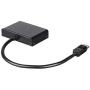 Monoprice 121972 2-Port DisplayPort 1.2 to DisplayPort Multi-Stream Transport (MST) Hub, DP to DP, Black, 7.6 x 5.8 x 1.3