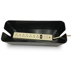 JVD Products Cable Management Box Set White Extra Large Cord Concealer Organizer Box Hide Wires and Power Strip Surge Protectors Cord (Black with Bamboo lid)