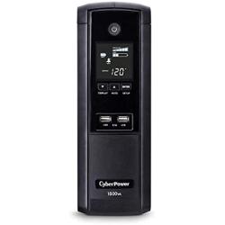 CyberPower BRG1500AVRLCD Intelligent LCD UPS System, 1500VA/900W, 12 Outlets, AVR, Mini-Tower, 5-Year Warranty,Black
