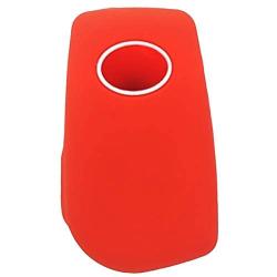WERFDSR Sillicone key fob Skin key Cover Keyless Entry Remote Case Protector Shell for Toyota Camry 4-Runner RAV4 Highlander Corolla Yaris 4 button smart remote red