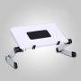 Laptop Stand with Fan, Laptop Table Stand, Ergonomic Laptop Riser Notebook Reading Holder for Desk, Foldable Laptop Desk Stand Lap Bed Tray Table Standing Desk (White with Fan, Large)