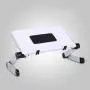 Laptop Stand with Fan, Laptop Table Stand, Ergonomic Laptop Riser Notebook Reading Holder for Desk, Foldable Laptop Desk Stand Lap Bed Tray Table Standing Desk (White with Fan, Large)