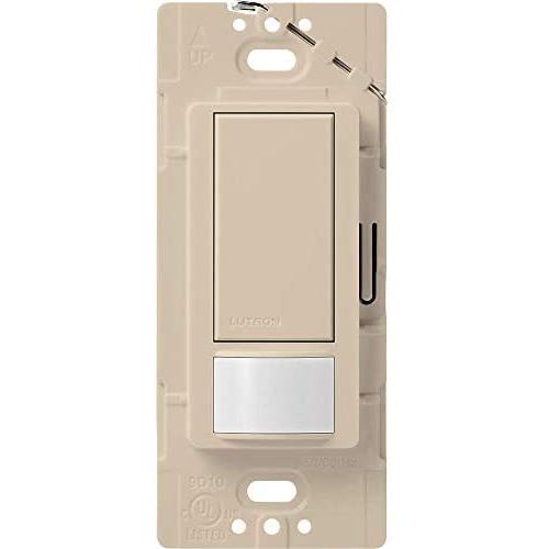 Lutron Maestro Motion Sensor Switch, No Neutral Required, 250 Watts, Single-Pole, MS-OPS2-TP, Taupe