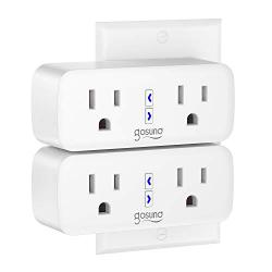 Smart Plug Gosund WiFi Outlet Extender Dual Socket Plugs Works with Alexa Google Home, Schedule and Timer, Control Independently or Together, 10A, No Hub Required, FCC Listed (2 Pack)