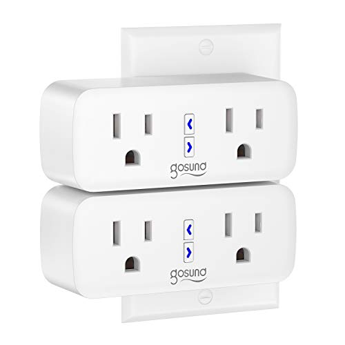 Smart Plug Gosund WiFi Outlet Extender Dual Socket Plugs Works with Alexa Google Home, Schedule and Timer, Control Independently or Together, 10A, No Hub Required, FCC Listed (2 Pack)