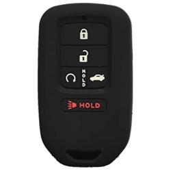 Black Silicone Key Cover Case Holder Chain Bag Key Fob Case Cover fit for 2015 2016 2017 Honda Civic Accord Pilot CR-V