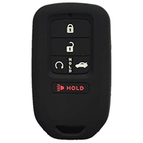 Black Silicone Key Cover Case Holder Chain Bag Key Fob Case Cover fit for 2015 2016 2017 Honda Civic Accord Pilot CR-V
