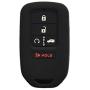 Black Silicone Key Cover Case Holder Chain Bag Key Fob Case Cover fit for 2015 2016 2017 Honda Civic Accord Pilot CR-V