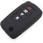 Ezzy Auto Black and Blue Silicone Rubber Key Fob Case Key Covers Key Jacket fit for Toyota Camry Yaris Avalon Corolla Highlander Sequoia Sienna Tundra Tacoma 4Runner Rav4