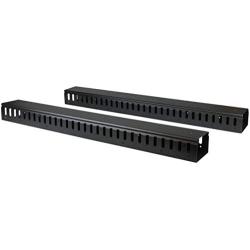 StarTech.com Vertical Cable Organizer with Finger Ducts - Vertical Cable Management Panel - Rack-Mount Cable Raceway - 0U - 6 ft. (CMVER40UF), Black