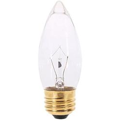 Satco Incandescent Decorative Lamp B11, 40 Watt, 130 Volt, Medium Base, Clear, 2,500 Average Rated Hours, 25 Per Box