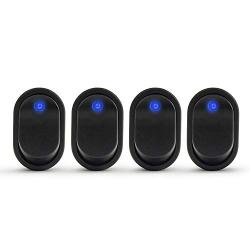 APIELE Rocker Toggle Switch Boat Waterproof DC 12V 30A ON-Off with Dot Light SPST 3 Pins 2 Position 4Pcs ASW-20D (Blue)