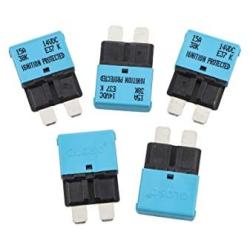 GLOSO E37 Auto (T1) Reset Low Profile ATC/ATO Circuit Breakers - (15A - 5 Pack)