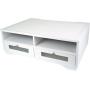 Victor Midnight Black Collection W1130 Wood Printer Stand with Two Drawers and Two Storage Slots, No Assembly Required, Pure White