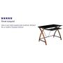 Flash Furniture Black Glass Computer Desk with Pull-Out Keyboard Tray and Crisscross Frame