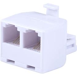 Power Gear Telephone Duplex Adapter, Home or Office, Compatible with Answering Machines, All Brands, RJ14, RJ11, White, 76191