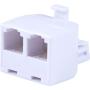 Power Gear Telephone Duplex Adapter, Home or Office, Compatible with Answering Machines, All Brands, RJ14, RJ11, White, 76191