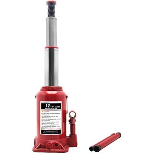 BAOSHISHAN 12 Ton Double Ram Bottle Jack 8-5/8'' to 20-1/2'' Lifting Range Hydraulic Bottle Jack