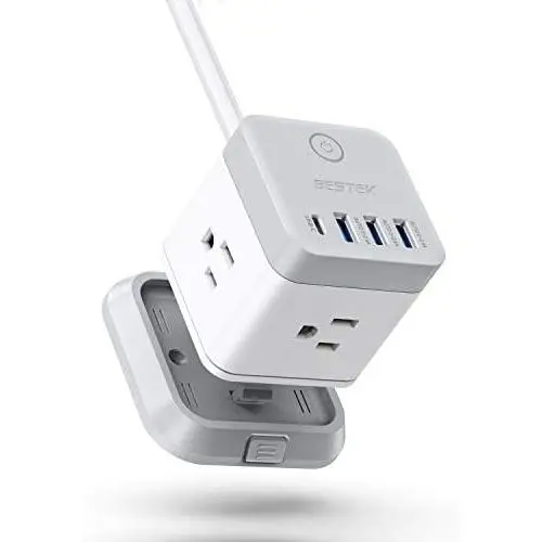 Vertical Cube Mountable Power Outlet Extender with 3 Outlets