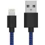 TalkWorks iPhone Charger Lightning Cable 6 ft Long Braided Heavy Duty Cord MFI Certified for Apple iPhone 12, 12 Pro/Max, 12 Mini, 11, 11 Pro/Max, XR, XS/Max, X, 8, 7, 6, 5, SE, iPad - Black/Blue TalkWorks iPhone Charger Lightning Cable 6 ft Long Braided Heavy Duty Cord MFI Certified for Apple iPhone 12, 12 Pro/Max, 12 Mini, 11, 11 Pro/Max, XR, XS/Max, X, 8, 7, 6, 5, SE, iPad - Black/Blue