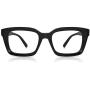 JiSoo Reading Glasses Blue Light Blocking, Oversized Designer Blue Light Readers 1.25, Large Trendy Computer Reading Glasses 1.25 Women, Black