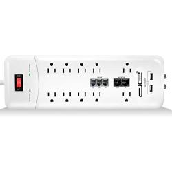Digital Energy 15-ft Heavy Duty 10-Outlet 3500 Joules Surge Protector Power Strip, 15 Foot Long Extension Cord, Two USB Charging Ports, Coaxial, Phone Protection, ETL Listed. 15 AMP