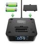 Electronic Alarm Clock Charger Power Strip Surge Protector, 4 USB Ports 2 Outlets 6FT Power Cord Charging Station for Bedside,Home,Hotel,Office (Adjustable Brightness, ON/Off Switch,DST Time)