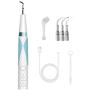 MSQL Portable Ultrasound Dental Scaler, USB Charging Tooth Calculus Remover, 5 Levels Intelligent Adjustment, with LED Light, for Calculus, Stains, Tartar,Blue