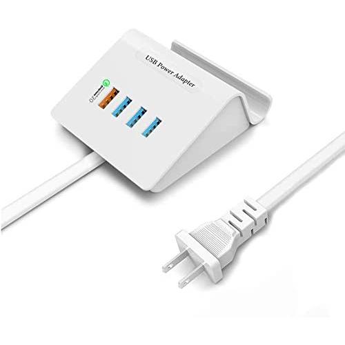 USB Quick Charger Multiple USB Desktop Charging Station 4-Port QC 3.0 Fast Charger for iPhone 11 Pro XS XR X 8 7 Plus SE,iPad Air Mini Pro,Samsung S10 S9 S8,Note 20 10 9,LG,HTC,Nexus,Pixel and More