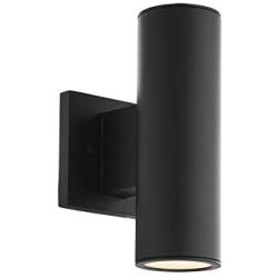 WAC Lighting WS-W190212-30-BK Cylinder LED Double Up and Down Indoor or Outdoor Wall Lighting, 12 Inches, Black