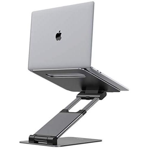 Nulaxy Laptop Stand, Ergonomic Sit to Stand Laptop Holder Convertor, Adjustable Height from 2.1'' to 13.8'', Supports up to 22lbs, Compatible with MacBook, All Laptops Tablets 10-17'' - Space Grey