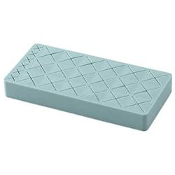 Emoly Silicone Lipstick Holder, Premium Cosmetic Organizer for Brush Lip Eye Makeup Pencil Bottles, 24 Square Makeup Display Case (Blue)