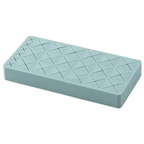 Emoly Silicone Lipstick Holder, Premium Cosmetic Organizer for Brush Lip Eye Makeup Pencil Bottles, 24 Square Makeup Display Case (Blue)