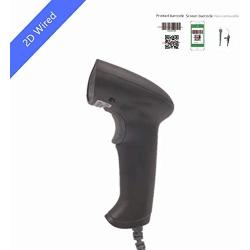 XIANJINO Barcode Scanner, 2D Barcode Scanner USB Wired Handheld Bar Code Scanner Automatic Barcode Reader Black