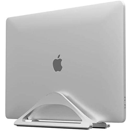 HumanCentric Vertical Laptop Stand for Desks (Silver) | Adjustable Holder to Dock Apple MacBook, MacBook Pro, and Other Laptops to Organize Work & Home Office
