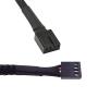 5 Pack- 11.8 inch PWM Fan Extension Cable PC Fan Extension Cable Compatible with ATX Case 3 Pin & 4 Pin Cooling Fans Durable Black Nylon Braided Case Fan Extension Cable