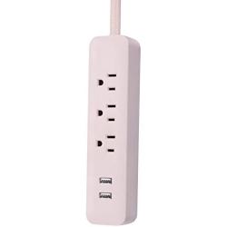 Globe Electric - 78257 Designer Series Power Strip, Rose 3 Outlet