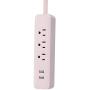 Globe Electric - 78257 Designer Series Power Strip, Rose 3 Outlet