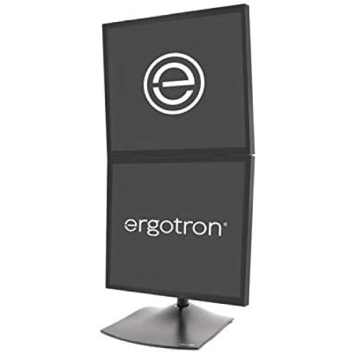 Ergotron – DS100 Dual Monitor Desk Stand – Vertical, Black