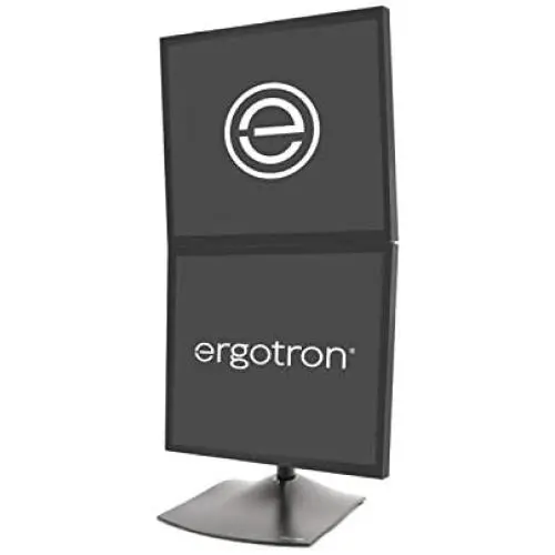 Ergotron – DS100 Dual Monitor Desk Stand – Vertical, Black