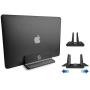 Adjustable Laptop Stand Dock | Compatible with All Laptops | Vertical Modern Aluminum Custom Fit Desktop Space-Saving (Black)