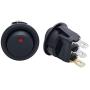 Twidec/8Pcs Round Dot Lighted Rocker Switch Toggle 20A 12V DC On/Off SPST Switch Control For Car Or Boat With Red LED Light KCD2-102N-R