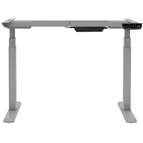 Monoprice Height Adjustable Sit-Stand Riser Table Desk Frame - Grey With Electric Dual Motor, Compatible With Desktops From 43 Inches Up To 87 Inches Wide - Workstream Collection,Gray