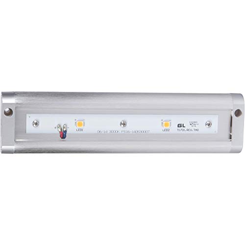 Morris Products LED Dimmable Under Cabinet Light – 8” Dual Hardwire, Plug-in – Brushed Aluminum – 2 LED, 3.5 Watts, 160 Lumens – Energy Efficient – for Lighting Work Surfaces, Kitchen Counter Tops